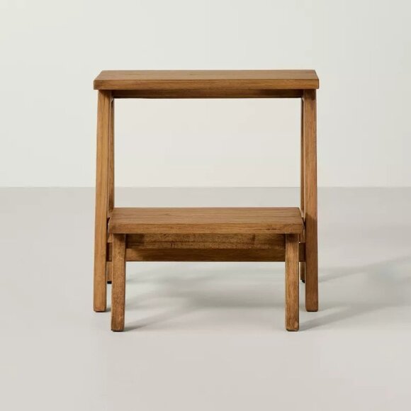 Wood Kitchen Step Stool Aged Oak - Hearth & Hand Magnolia, Target Fall 2024 - Picture 3 of 8